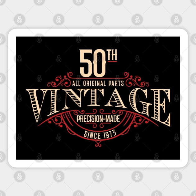 50th Vintage Magnet by Rowdy Designs